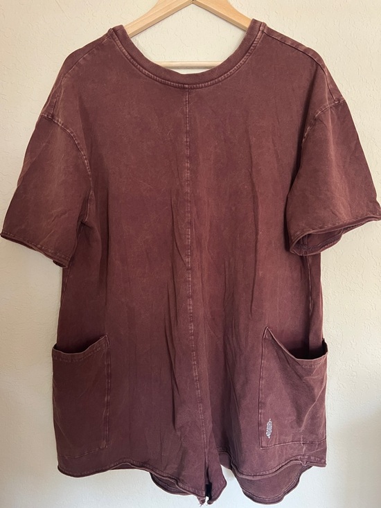 Free People Pants - Free People FP Movement Hot Shot Tee Romper Dark Espresso Size L